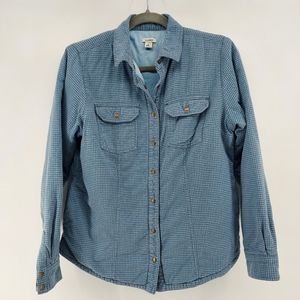 L.L.Bean Flannel Check quilted Lining Shirt Jacket size small